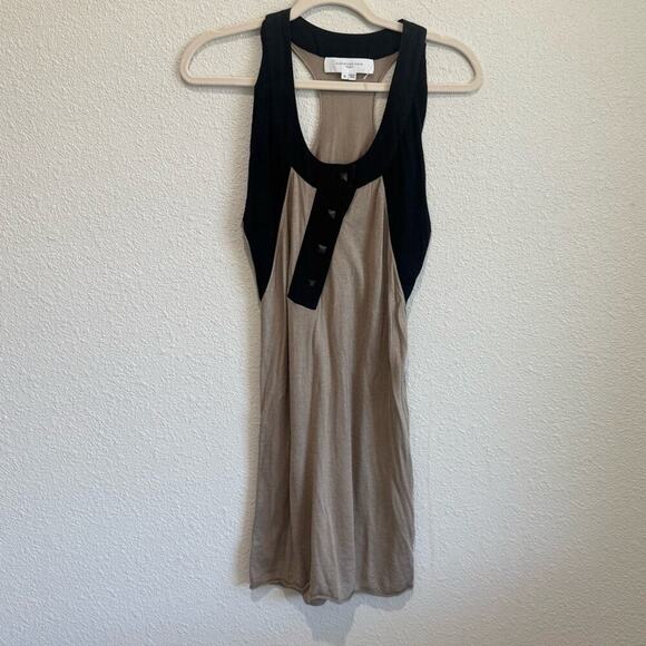 Alexander Wang Tricot Womens Medium Cashmere Silk Y2K Mini Dress Cream Black - Picture 1 of 8